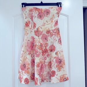 Strapless floral dress